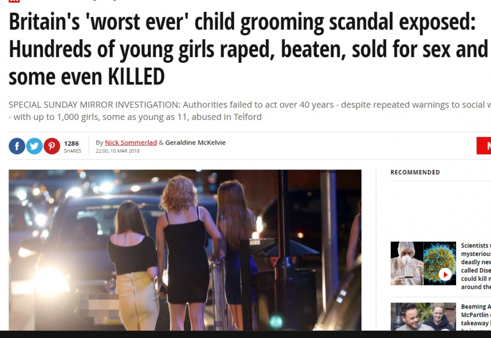 Mirror шокиращо: В Телфорд разкрихме най-големия ад в света с над 1000 изнасилвани от азиатци малки момичета, полицията прикрива педофилите! (СНИМКИ)