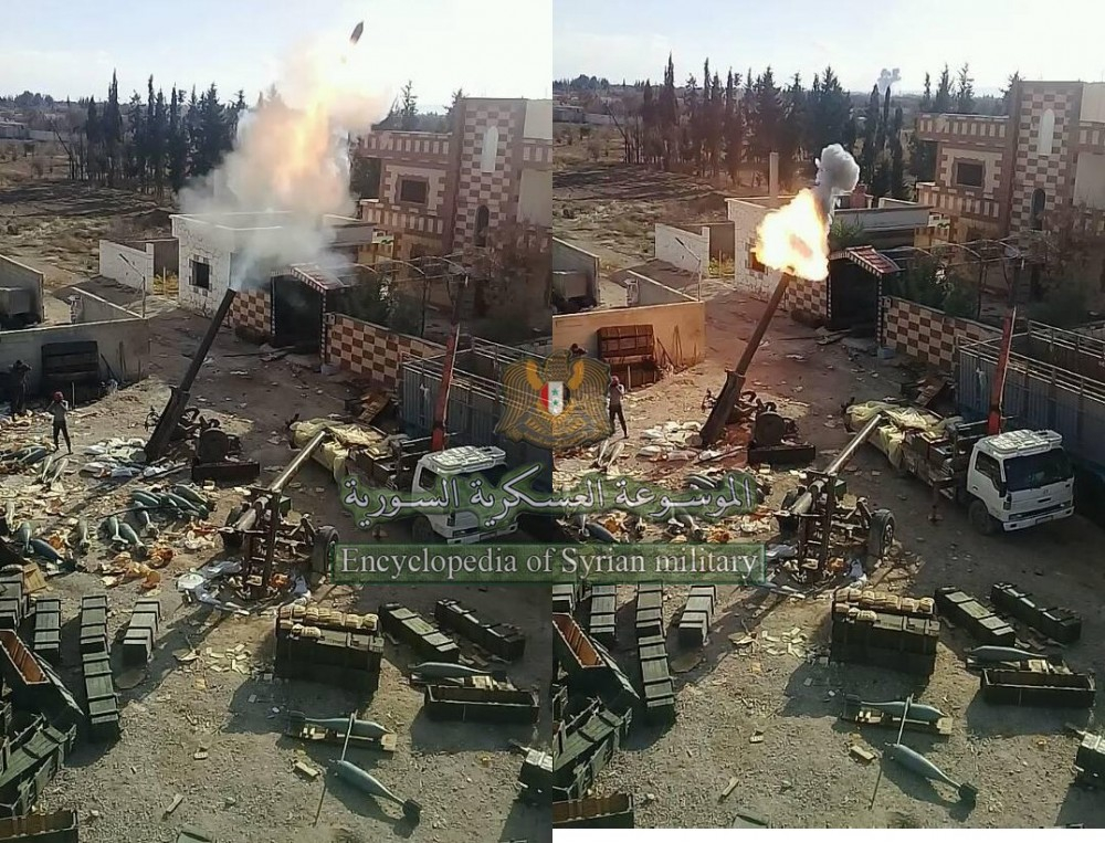  Сирийската армия обстрелва терористите в Източна Гута с 240-мм минохвъргачки (СНИМКИ/ВИДЕО) 
