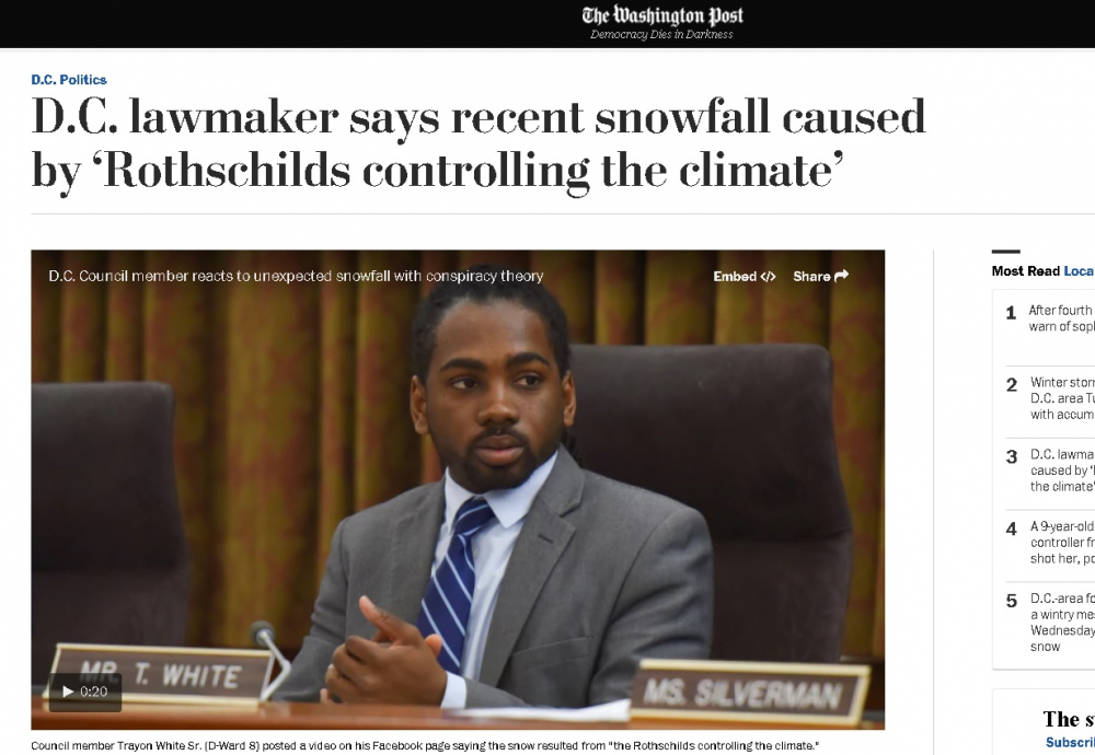 "Вашингтон пост": Общинар в САЩ обвини Ротшилдови, че контролират климатичните промени, за да трупат богатства, но бързо им се извини! (ВИДЕО)