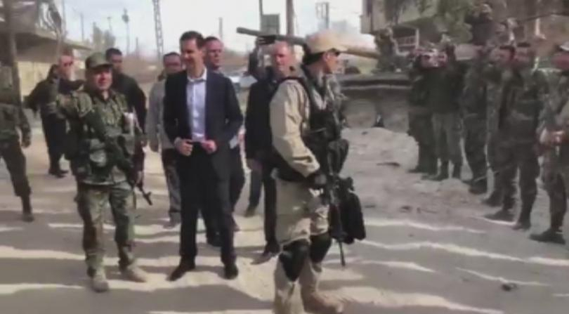 Башар Асад направи рядка публична поява в Източна Гута