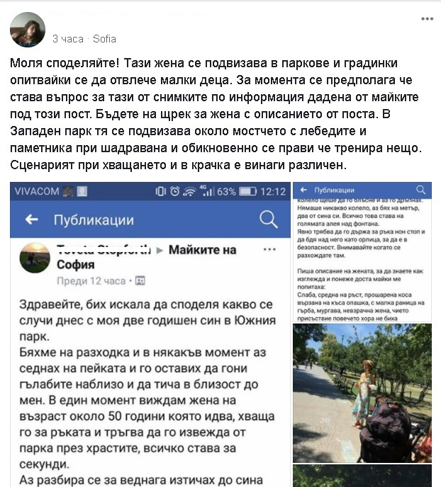 Майки пропищяха от ужас! Жена обикаля парковете В София и опитва да отвлича бебетата (СНИМКИ)