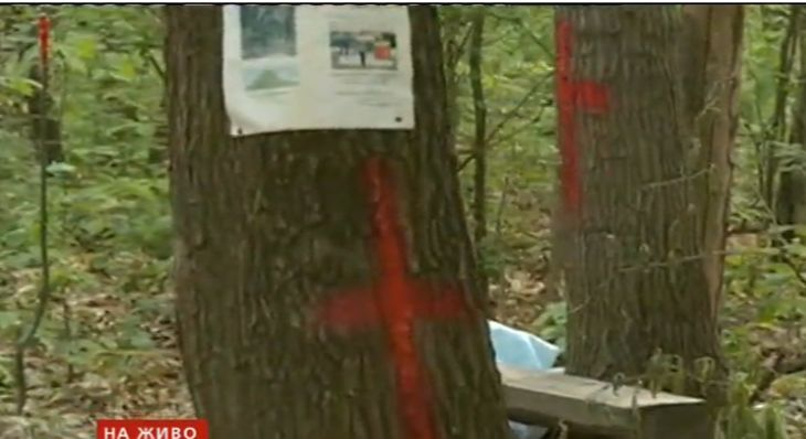 В Борисовата градина въоръжен тренира за война, кървави кръстове, обърнати знамена и икони по дървета! (СНИМКИ)