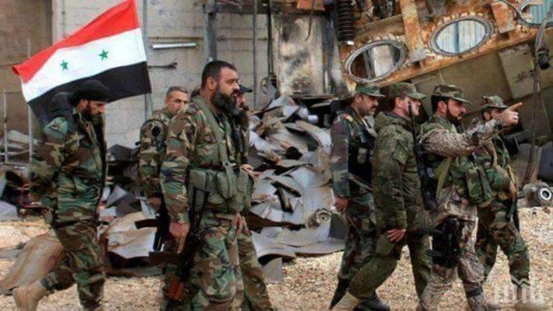 Извънредно! Сирийската армия разгроми най-мощните части на терористите и разряза на две гнездото на Ислямска държава край Дамаск