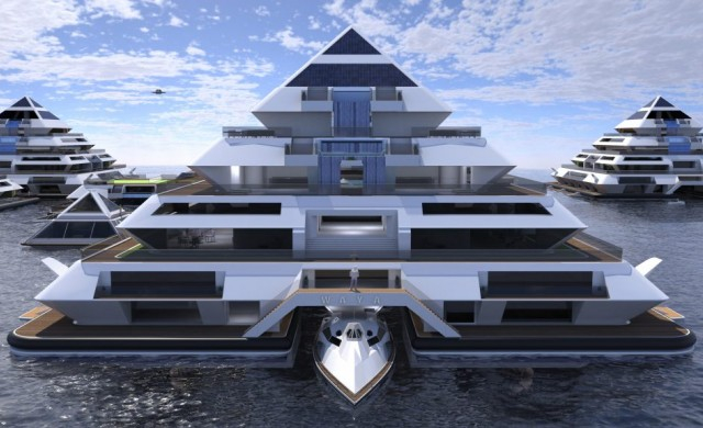 Това ще бъде грандиозно! Архитекти планират град с плаващи пирамиди (СНИМКИ)