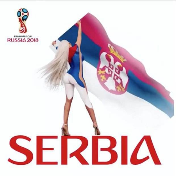 Сръбска певица се съблече чисто гола и изрисува цялото си тяло заради футболистите от националния (СНИМКА 18+)