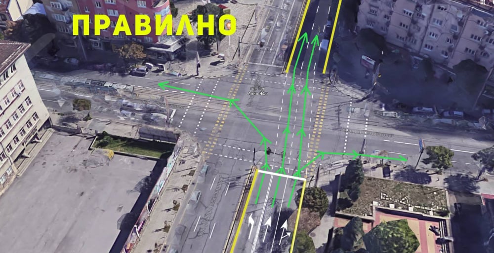 Само в БЛИЦ! Нагледен урок за прости шофьори как да се оправят в това възлово столично кръстовище (СНИМКИ)