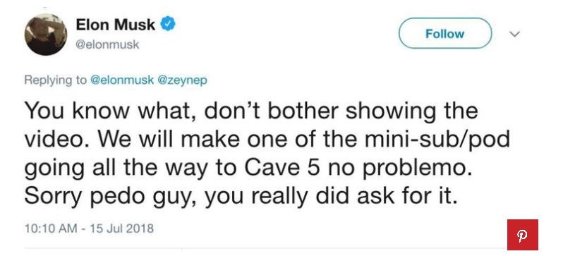 Много лош удар за Илон Мъск, след като нарече спасителя на децата в тайландската пещера "педи"