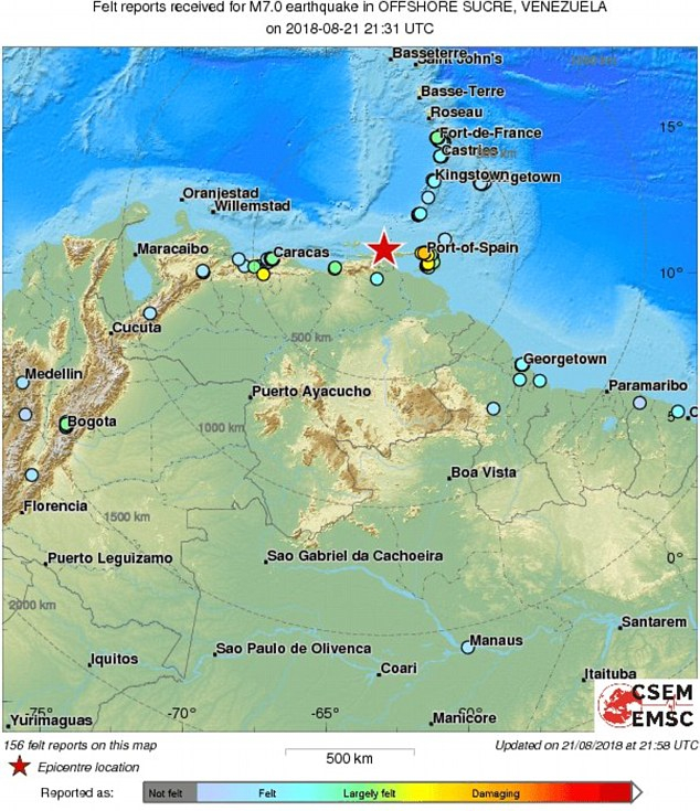 Мощно земетресение разлюля крайбрежието на Венецуела