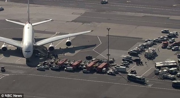 Извънредна ситуация със самолет от Дубай за Ню Йорк, 100 пътници са повалени от неизвестна болест, поставиха ги под карантина (СНИМКИ/ВИДЕО)