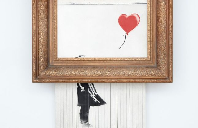Банкси показа ВИДЕО за унищожаването на картината "Момиче с балон"  