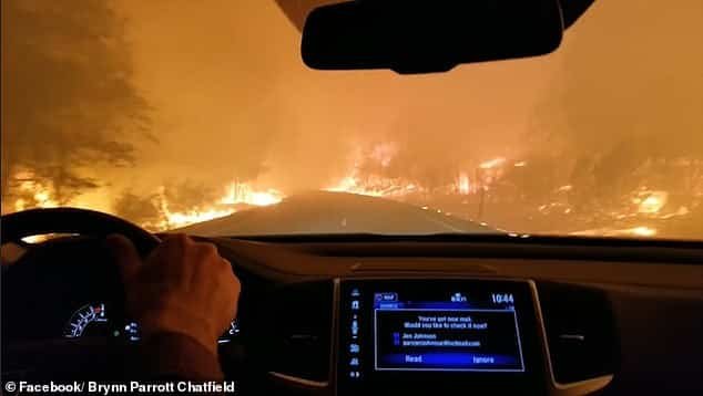 Семейство мина с колата си през огнения ад в Калифорния и се спаси като на филм (ВИДЕО)