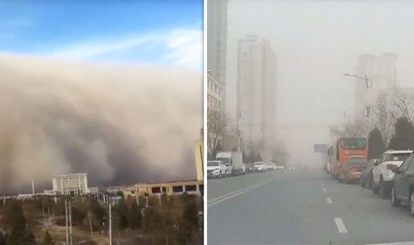 Огромна пясъчна буря връхлетя Китай (СНИМКИ/ВИДЕО)
