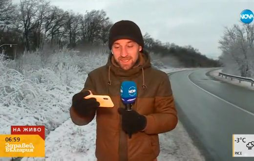 Репортер на Нова телевизия изживя огромен кошмар заради снега, сковал България (СНИМКИ)