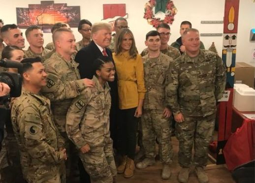 Изненада! Тръмп и съпругата му секретно посетиха военната база "Ал Асад" в Ирак! (СНИМКА)