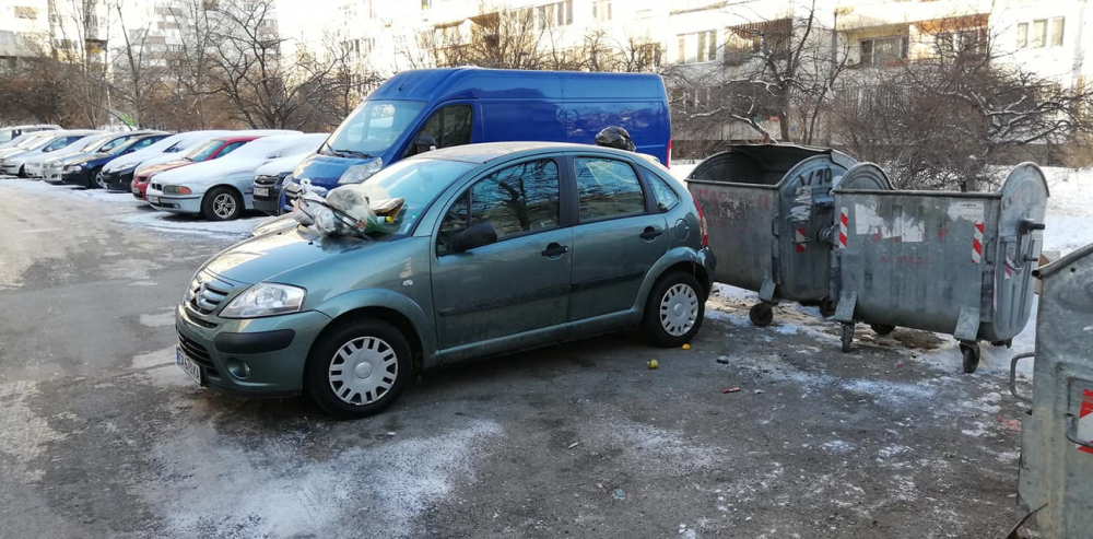 Само в БЛИЦ! Шофьор си позволи лукса да спре пред контейнери за смет и си получи заслуженото! (СНИМКИ)