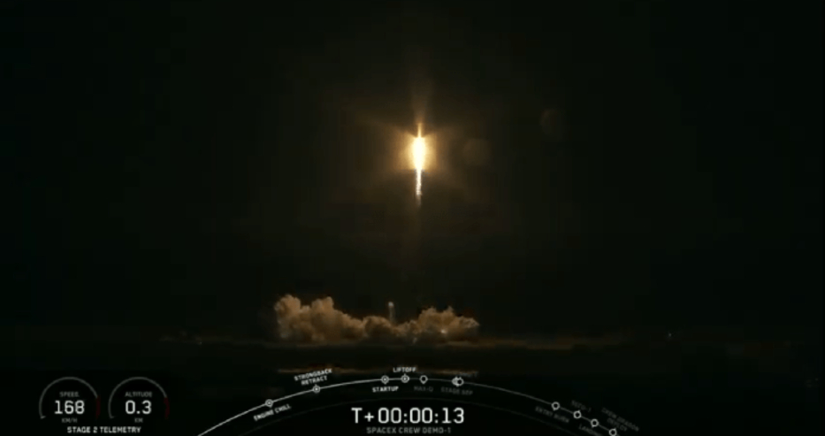 Първи полет на пилотирания кораб SpaceX Crew Dragon до МКС