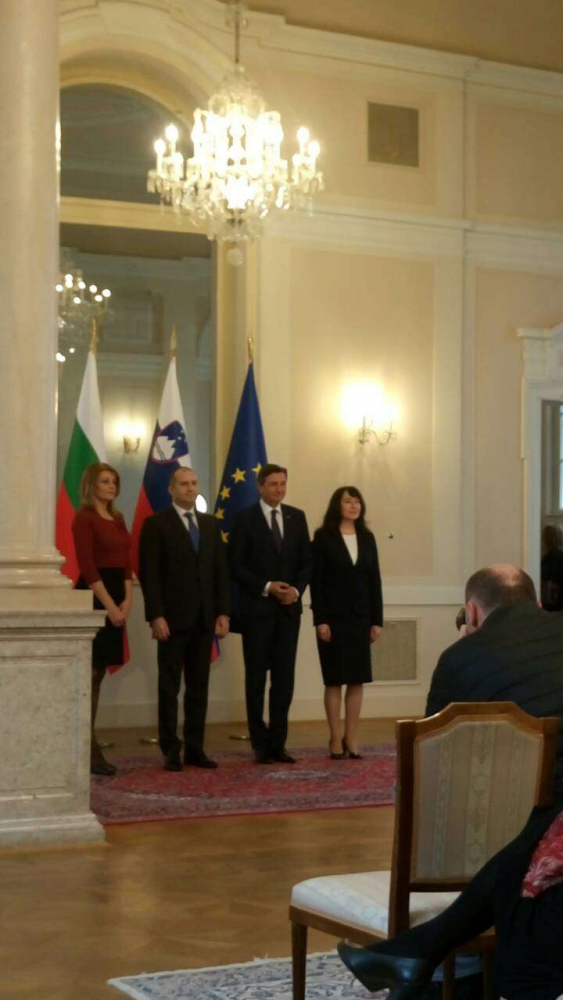 Официална церемония посрещна Румен Радев и съпругата му Десислава в Словения (СНИМКИ)