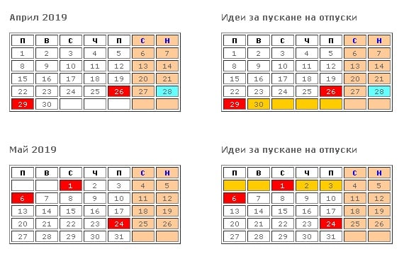 Окончателно: Така ще се почива на Великден, 1 май, Гергьовден и 24 май (ТАБЛИЦИ)