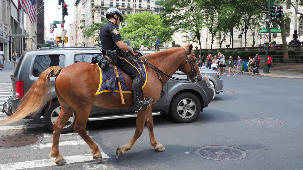 СНИМКА на негър, конвоиран от полицаи на коне, подпали САЩ