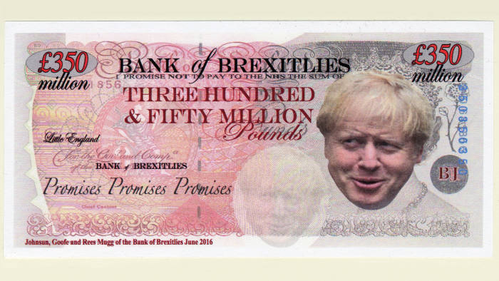 Появиха се фалшиви банкноти за Brexit с лика на... СНИМКИ