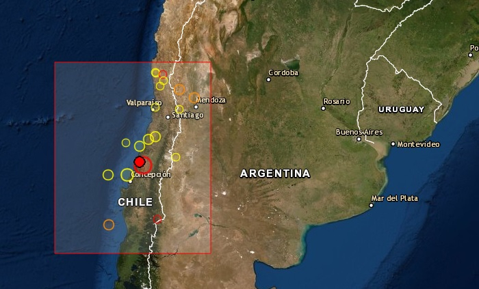Мощно земетресение удари до бреговете на Чили 