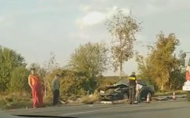 Тежка катастрофа с три коли на пътя Русе-Силистра ВИДЕО