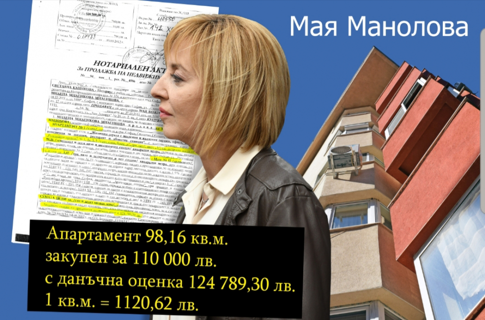 Апартаментгейт с Мая Манолова! И тя се облажи с евтин апартамент