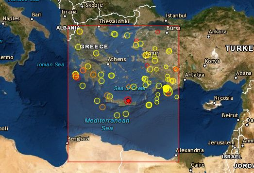 Земетресение разлюля Крит