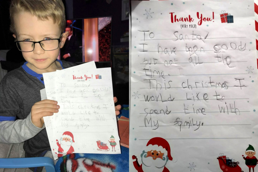 Майка прочете писмото на 6-годишния си син до Дядо Коледа и се разплака СНИМКИ 