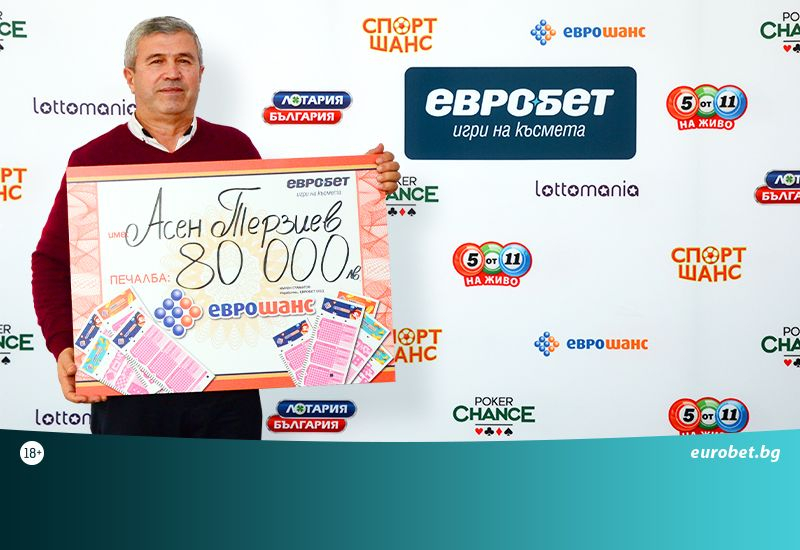 Късметлия спечели 80 000 лева от играта „Еврошанс“