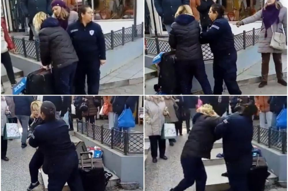 Улична търговка просна полицайка в безсъзнание с един удар ВИДЕО