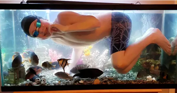 ВИДЕО: Момченце се умори от карантината и скочи в аквариума с рибките 