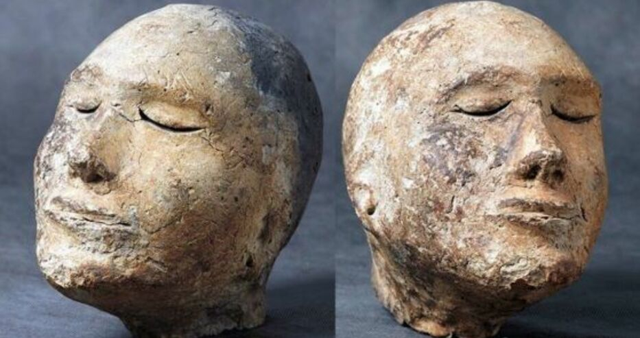 Череп на овен е открит в загадъчна древна глинена фигура на човешка глава
