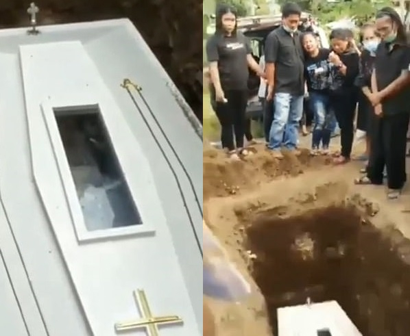 Ужасяващ момент: Мъртвец маха от ковчега, за да го освободят ВИДЕО