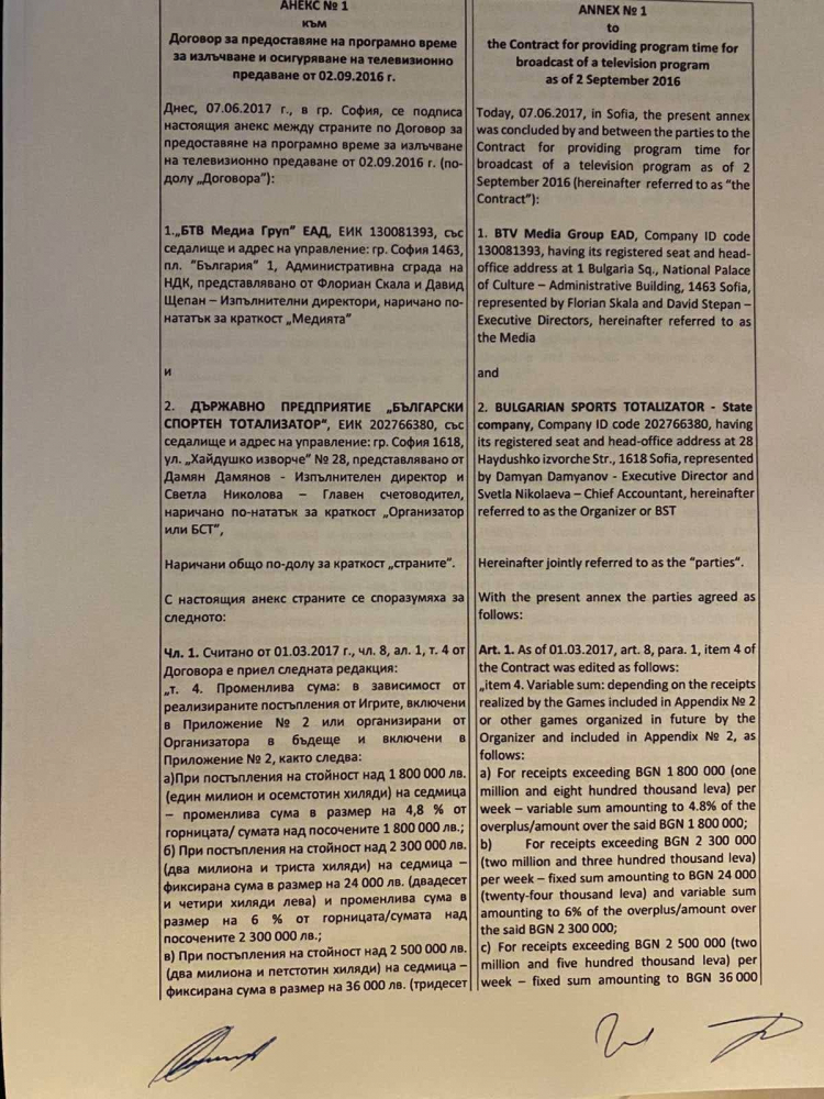 ДОКУМЕНТИТЕ ПРОГОВАРЯТ! BTV нагълта 8 милиона лева за 3 години след скандален договор с тотото! Фирми на Божков се облагодетелстват