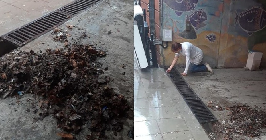 Жена с голи ръце чисти канализацията във Варна СНИМКА 