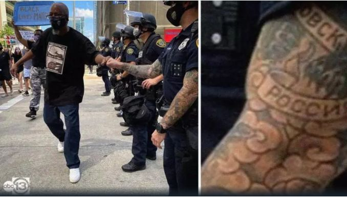 Разкрита е личността на американския полицай с татуировка „Русия“
