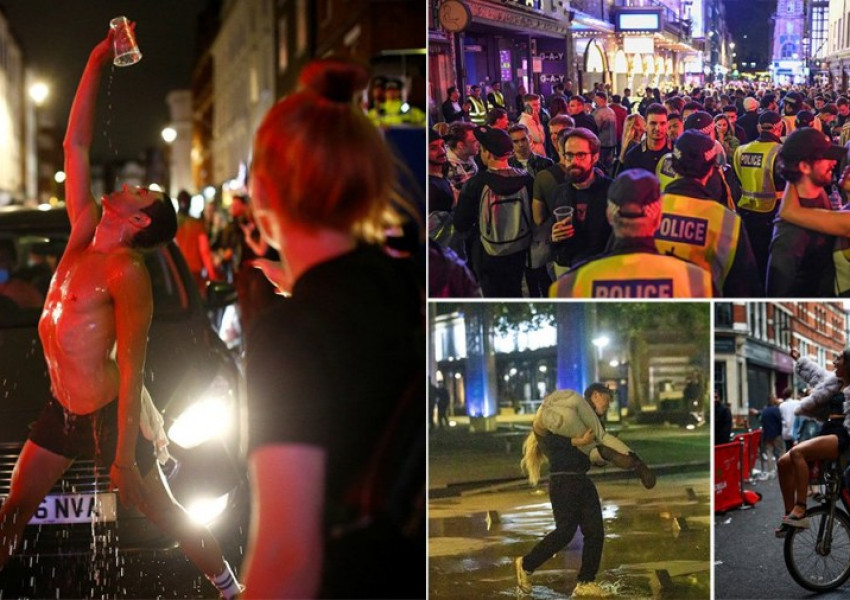 Като отвързани: Пияни като прасета британци напълниха улиците след края на карантината СНИМКИ