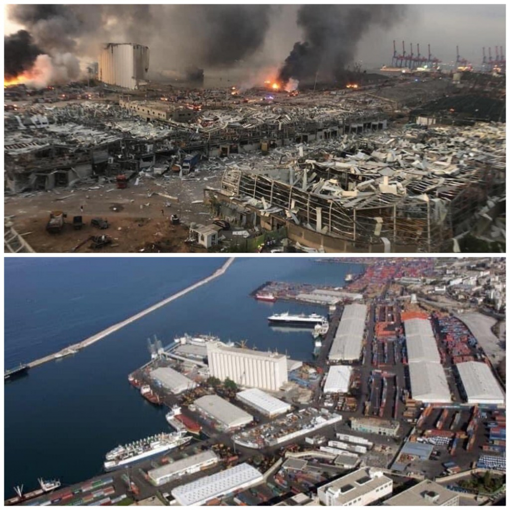 Кошмарна гледка: „Роскосмос” показа опустошения от взрива Бейрут на СНИМКИ от спътник