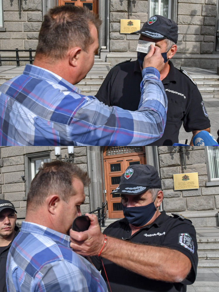 Безумие! Вижте как Гошо Тъпото от БОЕЦ се гаври с български полицай! 