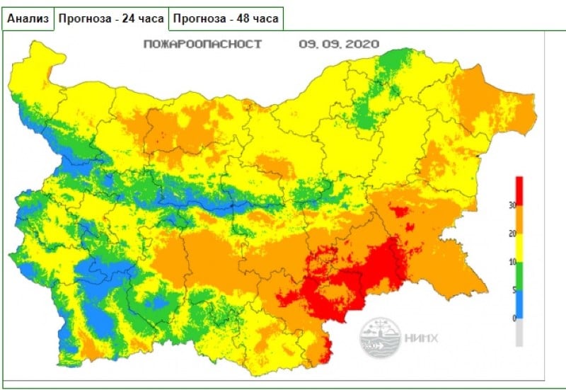 Голяма опасност е надвиснала над България в сряда СНИМКА