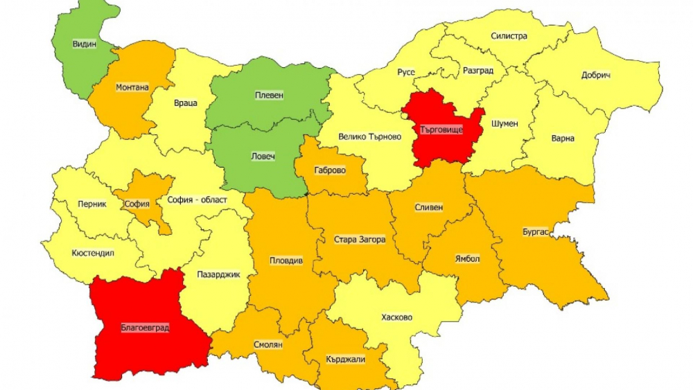 КАРТА разкри най-опасните COVID-области в България