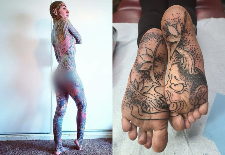 Момиче покри тялото си с татуировки, постави и на гениталиите СНИМКИ 18+