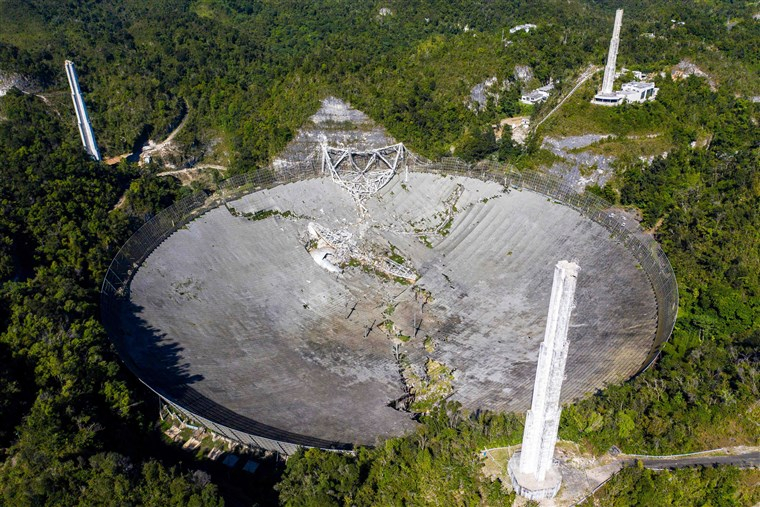 Инцидент с огромния 900-тонен радиотелескоп в Пуерто Рико СНИМКИ