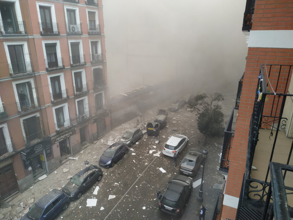 Извънредно! Опустошителен взрив в центъра на Мадрид ВИДЕО