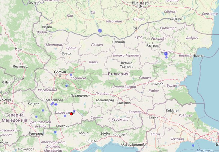 Второ земетресение в България за часове