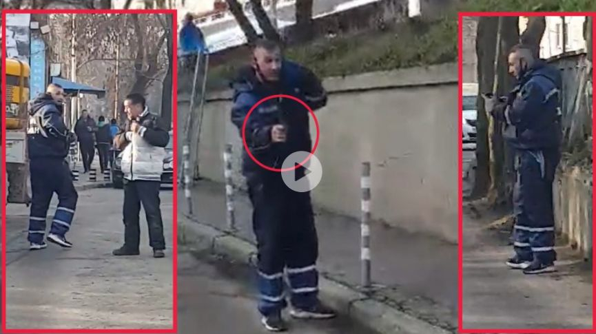 Екшън: Чистач заплаши с пистолет мъж в центъра на София ВИДЕО