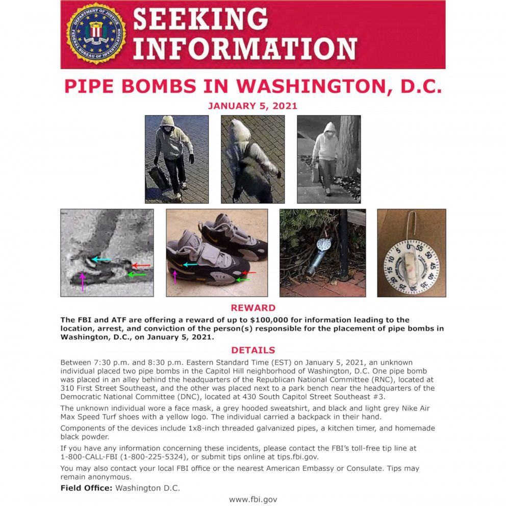 ФБР показа ново ВИДЕО на мъжа, поставил бомби до Капитолия