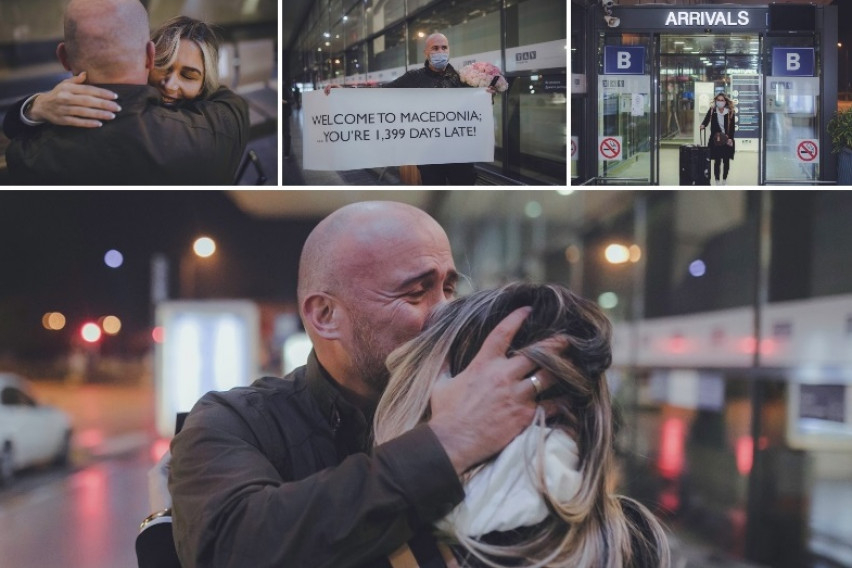 Покъртителна любовна история на летището в Скопие