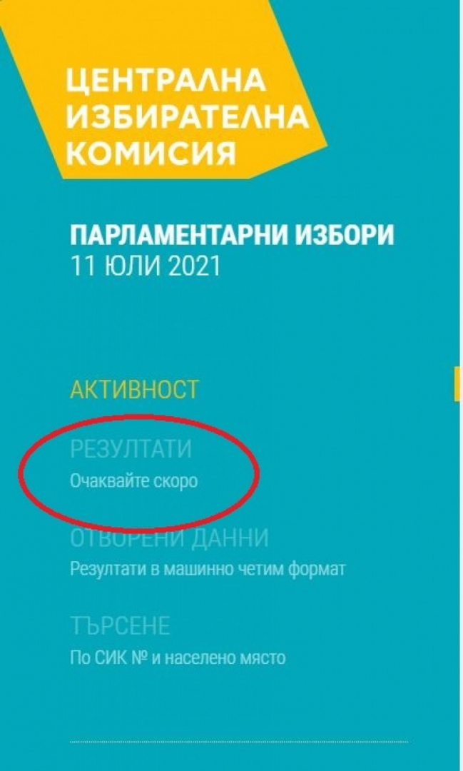 Къде са резултатите на ЦИК?